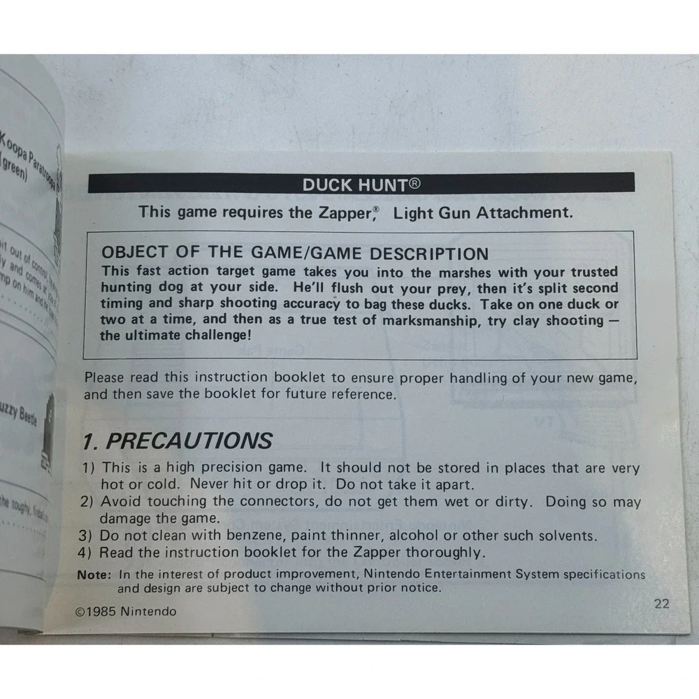 Super Mario Bros Duck Hunt‎ Nintendo NES Instruction Booklet Manual NES-MH-USA